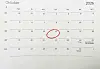 Kalender for oktober 2026 med 15. oktober ringet inn i rødt.